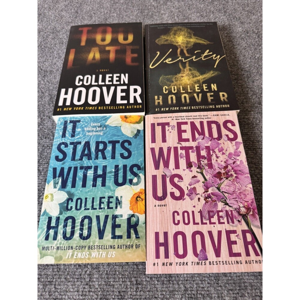 Lot of 4 Colleen Hoover Books Verity Too Late It Ends With Us Starts Romance